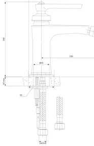 OMNIRES AM5220CR - Bidetová batéria ARMANCE 16 cm lesklý chróm
