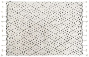 Bavlnený koberec 140 x 200 cm biela/čierna AGADIR Beliani