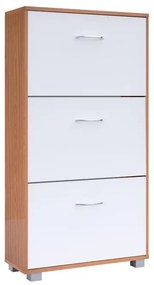 InternetovaZahrada Skrinka na topánky 115x60x24 cm - buk/biela