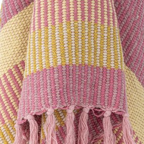 Bloomingville Prehoz z recyklovanej bavlny Isnel Pink 130 × 160 cm