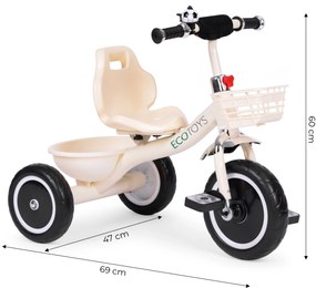 Trojkolka s košíkom a zvončekom ECOTOYS