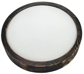 Stropné svietidlo OAK SMOKY SLIM 1xE27/15W/230V pr. 27 cm dub/tmavohnedá