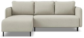 Béžová rozkladacia/s úložným priestorom rohová pohovka (ľavý roh) Luana – Makamii