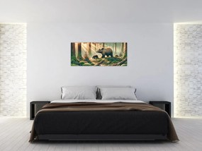 Obraz - Medvede v lese (120x50 cm)