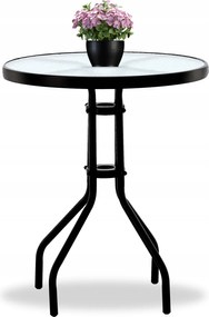 CH Čierny okrúhly záhradný stôl Peon