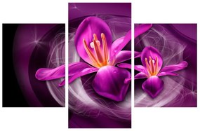 Moderný fialový obraz kvetov (90x60 cm)
