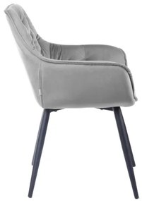 Jedálenská stolička CHERRY zamatová sivá ALL 999165