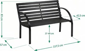 JU Drevená záhradná lavička, 122 x 60 x 80 cm