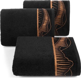 BAVLNENÝ UTERÁK LIMITED COLLECTION PEONIA1 50X90 CM ČIERNA