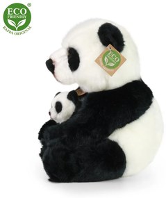 Plyšová panda s mláďaťom 27 cm ECO-FRIENDLY