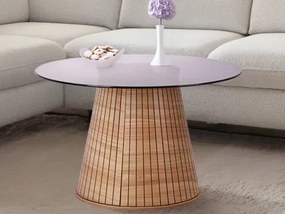 Okrúhly konferenčný stolík Ascoli, 80 cm, svetlý orech%