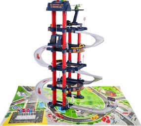 Ramiz Veľká interaktívna garáž pre deti 3+ Elektrický výťah + rohož + 2 kovové autíčka + príslušenstvo