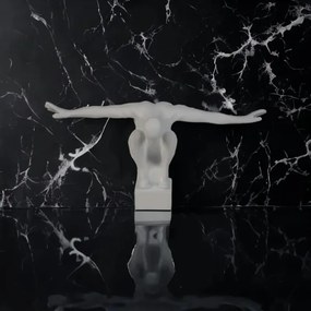 Dekorácia na stôl 19,5x16x38,5 cm živica/biela