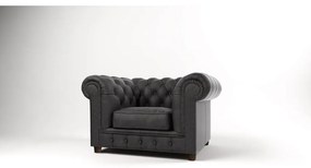 Antracitové zamatové kreslo Cambridge - Ropez