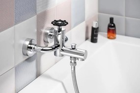 Reitano Rubinetteria Reitano Rubinetteria, INDUSTRY stojánkova umývadlová batéria vysoká bez výpuste, výška 332 mm, chróm/čierna, 5102LTT