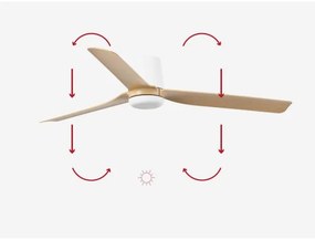 FARO 33829-Stropný ventilátor PUNT TUB M hnedá/biela pr.130 cm + diaľkové ovládanie