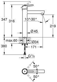 GROHE 23920001 - Umývadlová batéria CONCETTO veľkosť XL lesklý chróm