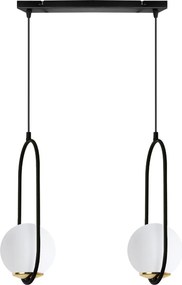 Závesné svietidlo Florence, 2x biele sklenené tienidlo, b/g, UI