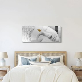 Obraz - Biely Budha (120x50 cm)