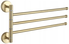 Nástenný vešiak na uteráky MEXEN - 3 ramenný - zlatý, 7039243-50