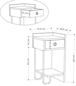 Nočný stolík SONY dub