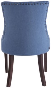 Jedálenská stolička Aberdeen - látka, drevené nohy antik tmavé - Modrá