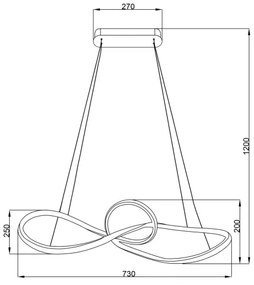 LED Luster na lanku MARCO LED/42W/230V lesklý chróm