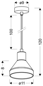 Candellux Čierno-zlatý závesný luster Gregory pre žiarovku E14 31-78391