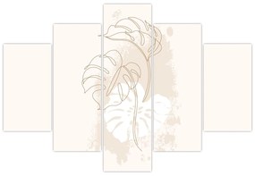 Obraz - Line art monstera N⁰1 (150x105 cm)
