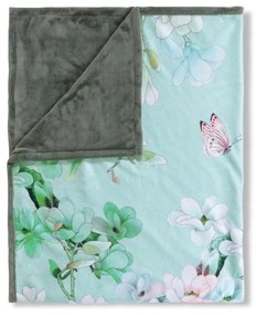 Zelená obojstranná deka Descanso Shi, 130 x 160 cm