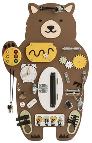 Foxy Family Manipulačná doska / Activity board Stand Medveď hnedá 80 cm x 52 cm so stojanom