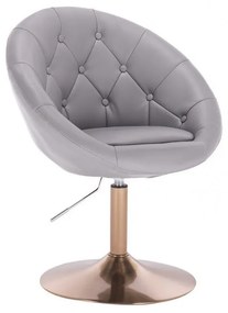 LuxuryForm DESIGN Kreslo VERA na zlatom tanieri - sivé