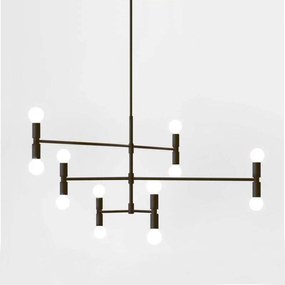 Toolight - Závesné svietidlo 12xE27 60W, čierna, OSW-05321