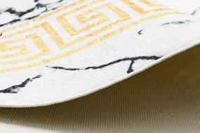 Koberec ANDRE 1126 Mramor, grécky - prateľný, protišmykový, bielo / zlatý
