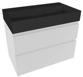 Kúpeľňová skrinka 2 zásuvky s umývadlom Naturel Savona 78x53x44,8 cm biely lesk SAVONA280BISATC