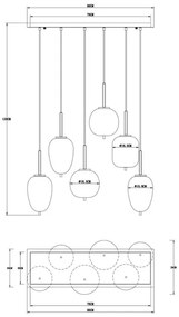 Globo 15345-6 - Luster na lanku BLACKY 6xE14/40W/230V čierna