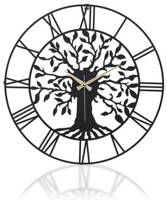 Nástenné kovové hodiny Clock Vita čierne