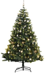 Umelý výklopný vianočný stromček 300 LED a sada gúľ 180 cm 3210404