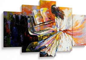 Obraz - Žena hrajúca na piáno (150x105 cm)