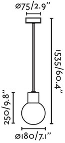 FARO 74427C-01 - Vonkajší luster na lanku MOON 1xE27/15W/230V IP44