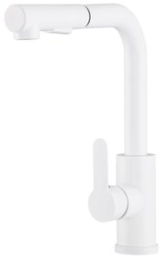 Gamma Side 2, stojanková drezová batéria s výsuvným výtokom h-300, biela, GMA-BSE2-WH