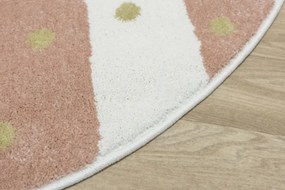 Koberec LIMA M044A krémový / ružový / zlatý kruh