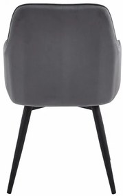 Jedálenská otočná stolička NANA360 zamatová, tmavosivá (čierne nohy)