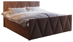 Manželská posteľ  Boxspring 140 cm Milagros 3 (tmavohnedá) (s matracom a úložným priestorom). Akcia -19%. Vlastná spoľahlivá doprava až k Vám domov. 1047246