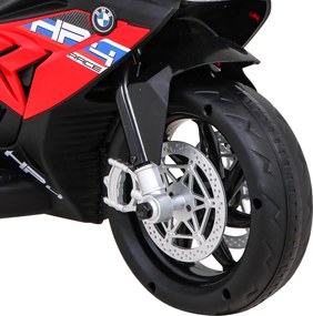 Ramiz BMW HP4 Detský motocykel na batérie Červená + 3 kolieska + LED + MP3 USB + Eco koža