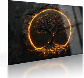 Sklenený obraz – Strom života v láve II. (70x50 cm)