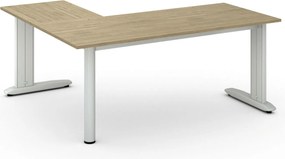 Rohový kancelársky písací stôl PRIMO FLEXIBLE, 180x160 cm, dub prírodný
