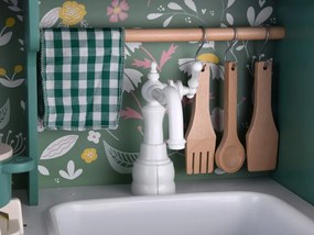 JOKOMISIADA Veľká drevená kuchyňa v retro štýle s chladničkou, práčkou a doplnkami ZA4833
