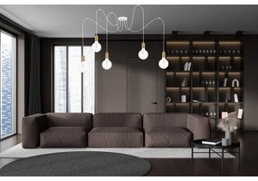 Luster na lanku MIROS 5xE27/60W/230V pavúk biela/zlatá