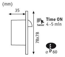 Paulmann 92923 - LED/1,1W Schodiskové svietidlo so senzorom WAND 230V 2700K
